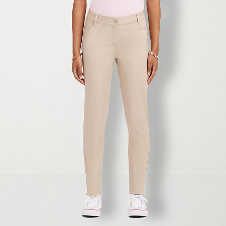 Izod Womens Juniors Skinny Mid Rise Pant In Neutral