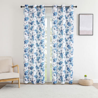 Regal Home Oliver Printed Energy Saving Blackout Grommet Top Set of 2 Curtain Panel