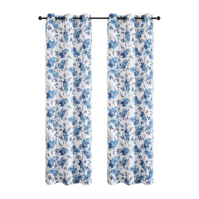 Regal Home Oliver Printed Grommet Top Energy Saving Blackout Set of 2 Curtain Panel