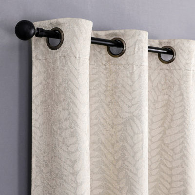 Regal Home Joelle Embossed Energy Saving Blackout Grommet Top Set of 2 Curtain Panel