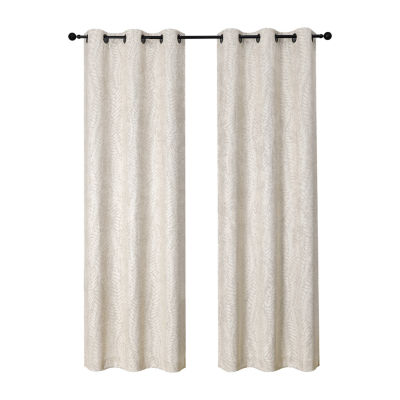 Regal Home Joelle Embossed Energy Saving Blackout Grommet Top Set of 2 Curtain Panel