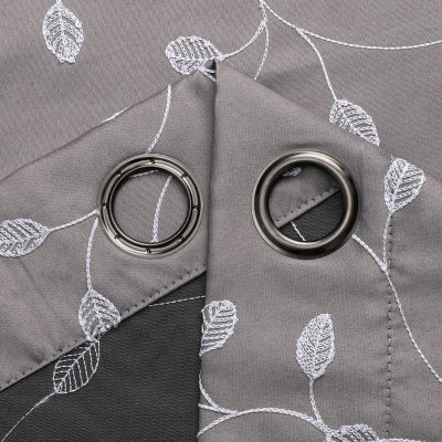 Regal Home Trenton Embroidered Grommet Top Energy Saving Blackout Set of 2 Curtain Panels