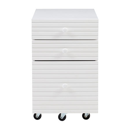 Harbour Rolling File Cabinet, One Size, White