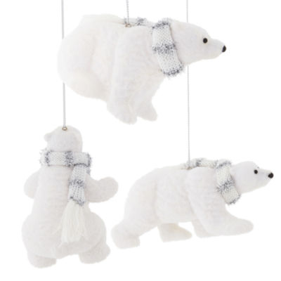 North Pole Trading Co. Polar Bear Set 3-pc. Christmas Ornament