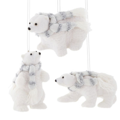 North Pole Trading Co. Polar Bear Set 3-pc. Christmas Ornament