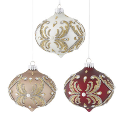 North Pole Trading Co. Ornate Onion Set 3-pc. Christmas Ornament