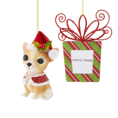 North Pole Trading Co. Chihuahua And Picture Frame Set 2-pc. Christmas Ornament