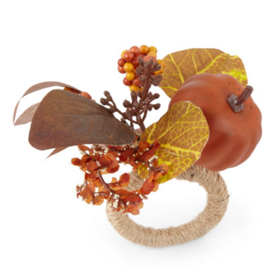 Linden Street Woodland Spice Pumpkin 4-pc. Napkin Rings