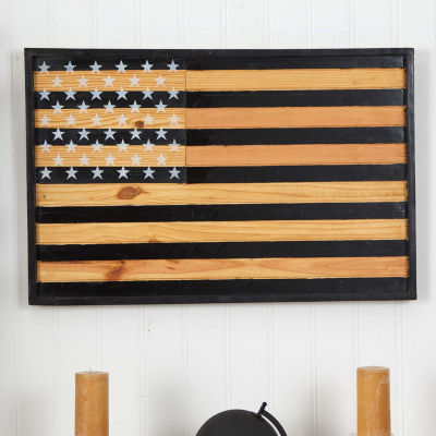 Nearly Natural 36in American Flag Americana Wood Wall Art