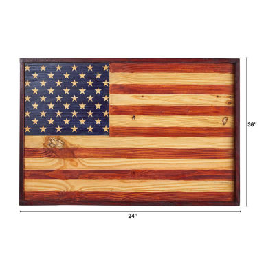 Nearly Natural 36in Patriotic Flag Americana Wood Wall Art