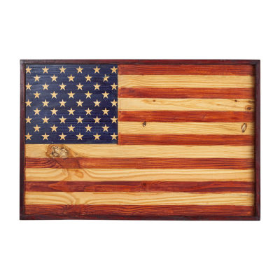 Nearly Natural 36in Patriotic Flag Americana Wood Wall Art