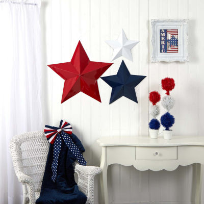 Nearly Natural Farmhouse Stars Americana Metal Wall Art