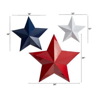 Nearly Natural Farmhouse Stars Americana Metal Wall Art