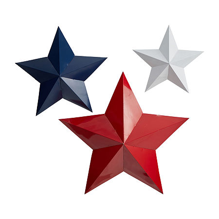 Nearly Natural Farmhouse Stars Americana Metal Wall Art, One Size, Multiple Colors