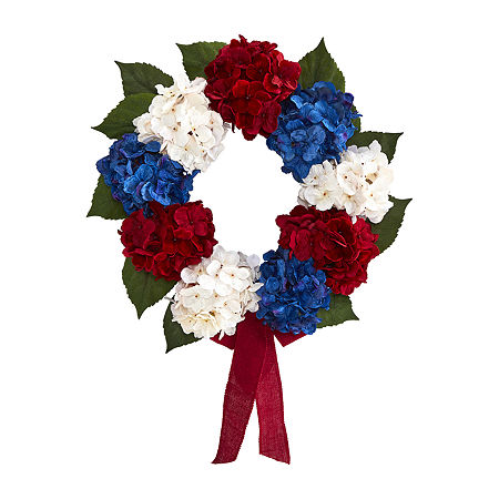 Nearly Natural 24in Hydrangea Wreath, One Size, Multiple Colors