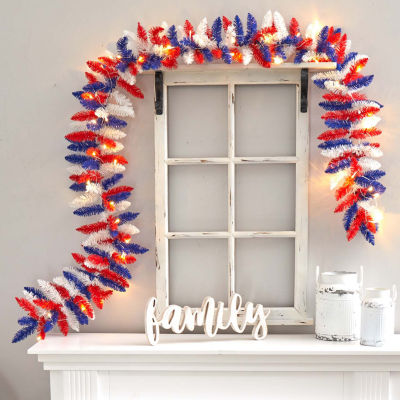 Nearly Natural American Flag Themed Garland