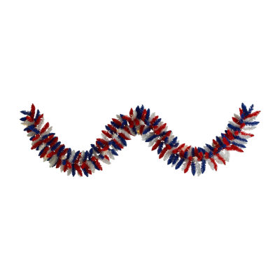 Nearly Natural American Flag Themed Christmas Indoor Garland