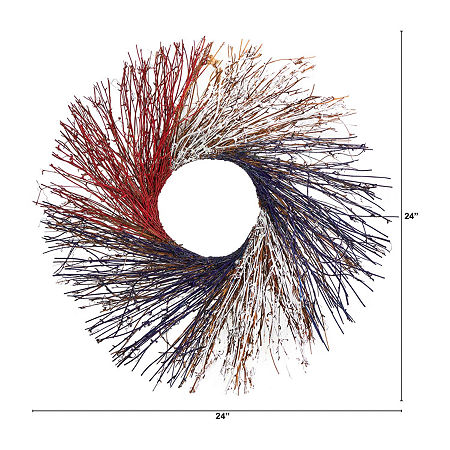 Nearly Natural 24in Faux Twig Wreath, One Size, Multiple Colors