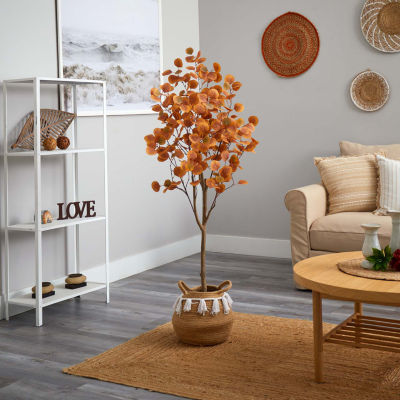 Nearly Natural 5ft Eucalyptus Orange Indoor Artificial Tree