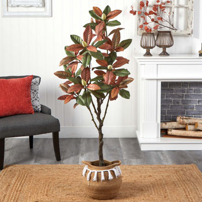 Nearly Natural 5ft Magnolia Brown Indoor Artificial Tree