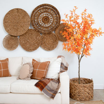 Nearly Natural 7ft Orange Autumn Maple Artificial Tree