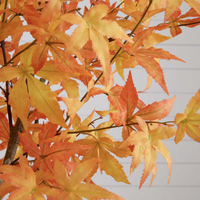 Nearly Natural 7ft Orange Autumn Maple Indoor Artificial Tree