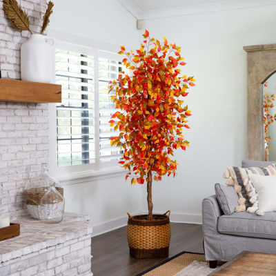 Nearly Natural 7ft Autumn Ficus Indoor Artificial Tree