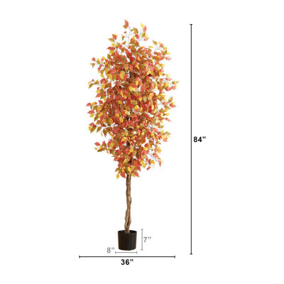 Nearly Natural 7ft Autumn Ficus Indoor Artificial Tree