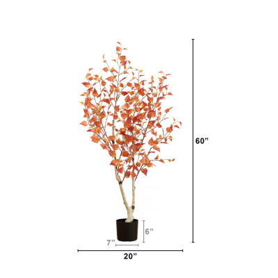 Nearly Natural 5ft Autumn Birch Indoor Artificial Tree