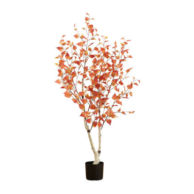 Nearly Natural 5ft Autumn Birch Indoor Artificial Tree