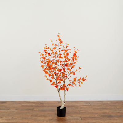 Nearly Natural 5ft Autumn Birch Indoor Artificial Tree