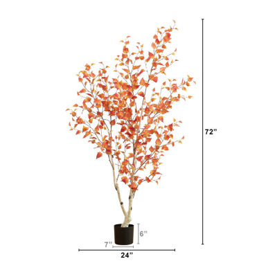 Nearly Natural 6ft Autumn Birch Indoor Artificial Tree