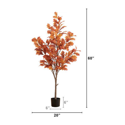Nearly Natural 5ft Autumn Oak Indoor Artificial Tree