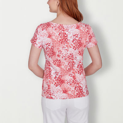 Hearts Of Palm Womens Asymmetrical Neck Short Sleeve T-Shirt