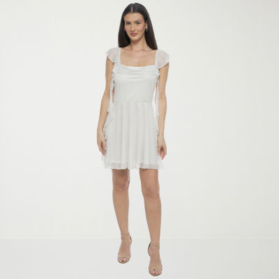 Jump Apparel Womens Juniors Sleeveless Fit Flare Dress, Color