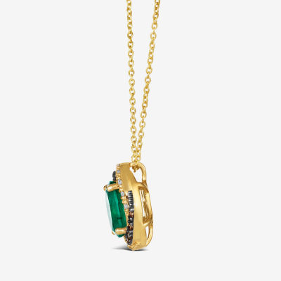 Le Vian Grand Sample Sale Le Vian Grand Sample Sale Limited Quantities! Womens 1/6 CT. T.W. Genuine Green Emerald 14K Gold Oval 18 Inch Pendant Necklace