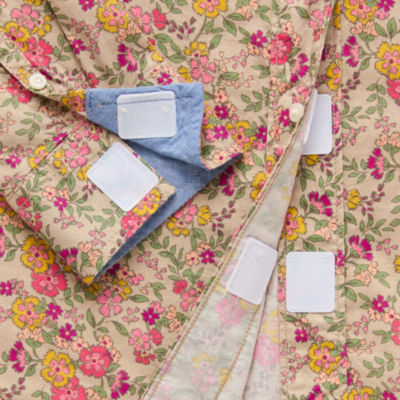 St. John's Bay Womens Easy-on + Easy-off Hidden Access Opening Cuffed Long Sleeve Regular Fit Button-Down Shirt