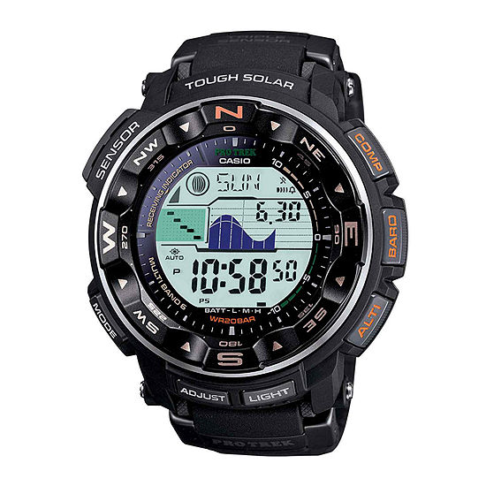 Casio Mens Multi-Function Atomic Time Digital Black Strap Watch Prw2500-1