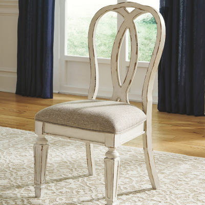 Signature Design by Ashley Realyn 7-Piece Oval Extension Ribbon Back Dining Set