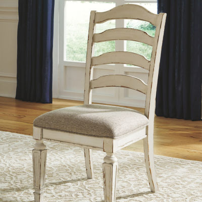 Signature Design by Ashley Realyn 7-Piece Rectangular Extension Ladderback Dining Table Set