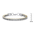 Steeltime 18K Gold Over Stainless Steel 8 1/2 Inch Solid Wheat Link Bracelet