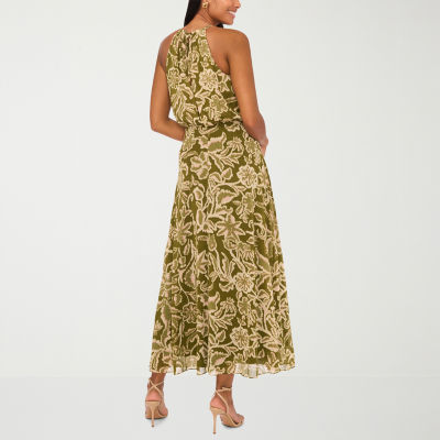 MSK Womens Sleeveless Floral Maxi Dress