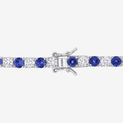 Lab Created Sapphire Sterling Silver Inch Tennis Bracelet