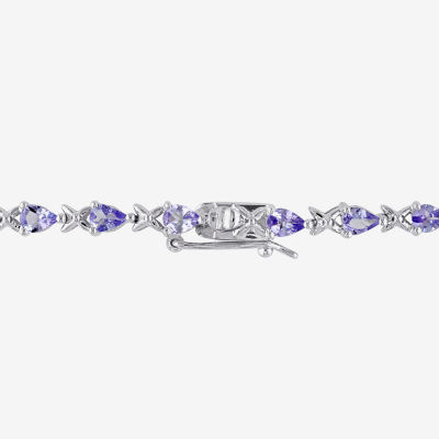 Sterling Silver Tanzanite Tennis Bracelet
