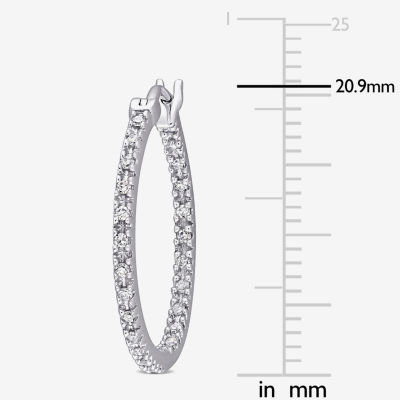 1/4 CT. T.W. Mined White Diamond 10K Gold 20mm Hoop Earrings