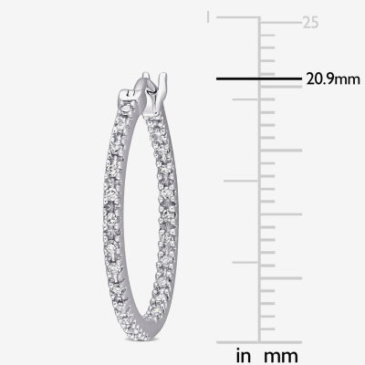 1/4 CT. T.W. Natural White Diamond 10K Gold 20mm Hoop Earrings