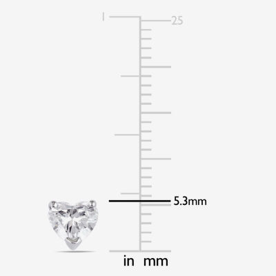 1 CT. T.W. Mined White Diamond 14K Gold 14K White Gold 1mm Heart Stud Earrings