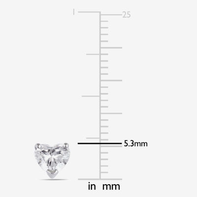 1 CT. T.W. Natural White Diamond 14K Gold 1mm Heart Stud Earrings