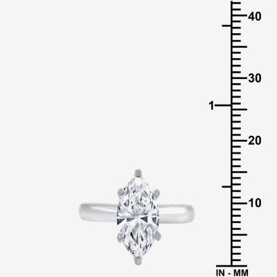 (G / Vs2) Womens 3 CT. T.W. Lab Grown White Diamond 14K Gold Marquise Solitaire Engagement Ring