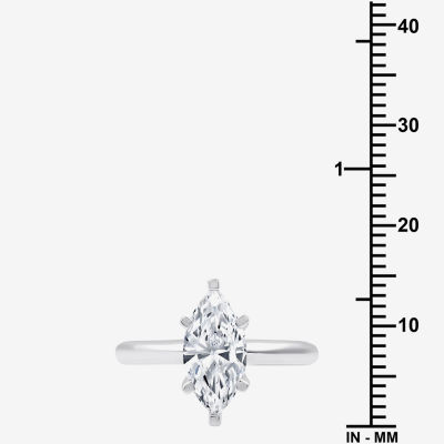 (G / Si2) Womens 2 CT. T.W. Lab Grown White Diamond 14K Gold Marquise Solitaire Engagement Ring